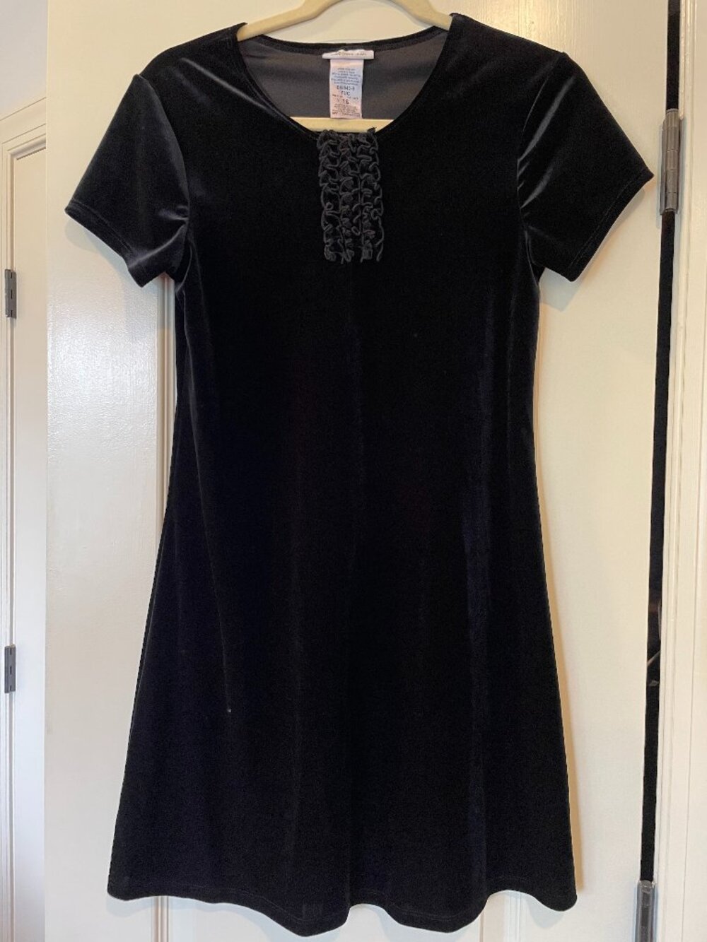 Girl's Black Velvet Dress